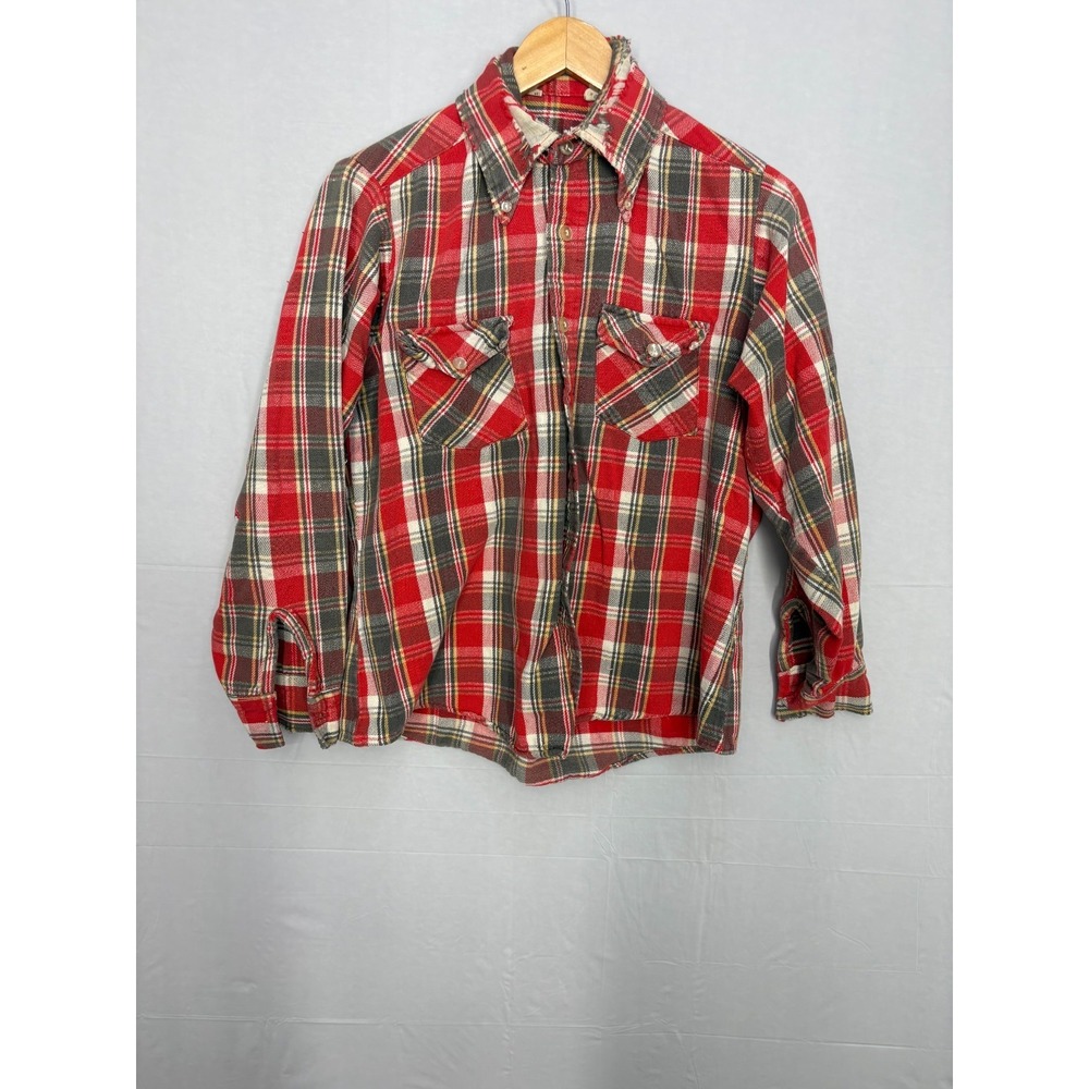 Woolrich Button Down‎ Shirt Mens Multicolor Plaid Flannel Western M Vintage